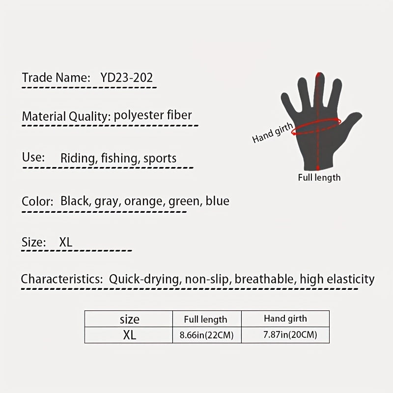 Sunproof Thin Ice Silk Full Finger Gloves for Outdoor Activities