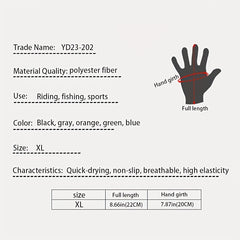 Sunproof Thin Ice Silk Full Finger Gloves for Outdoor Activities