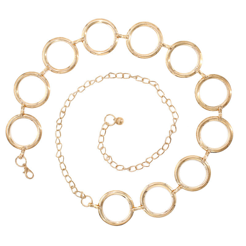 Women's Metal Belt Dress Decorative Belt Slim Waist Ring Chain