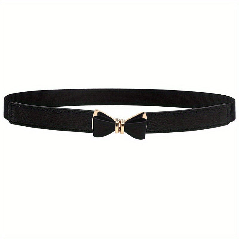 Bowknot Buckle Thin Belt Solid Waist Belt Classic Girdle for Women