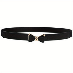 Bowknot Buckle Thin Belt Solid Waist Belt Classic Girdle for Women