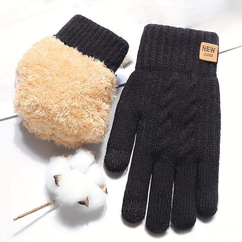 Extra Thick Winter Gloves Touchscreen Double Layered Warmth
