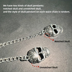 Skull Double Layer Waist Chain Men's Decorative Pant Jeans Chain