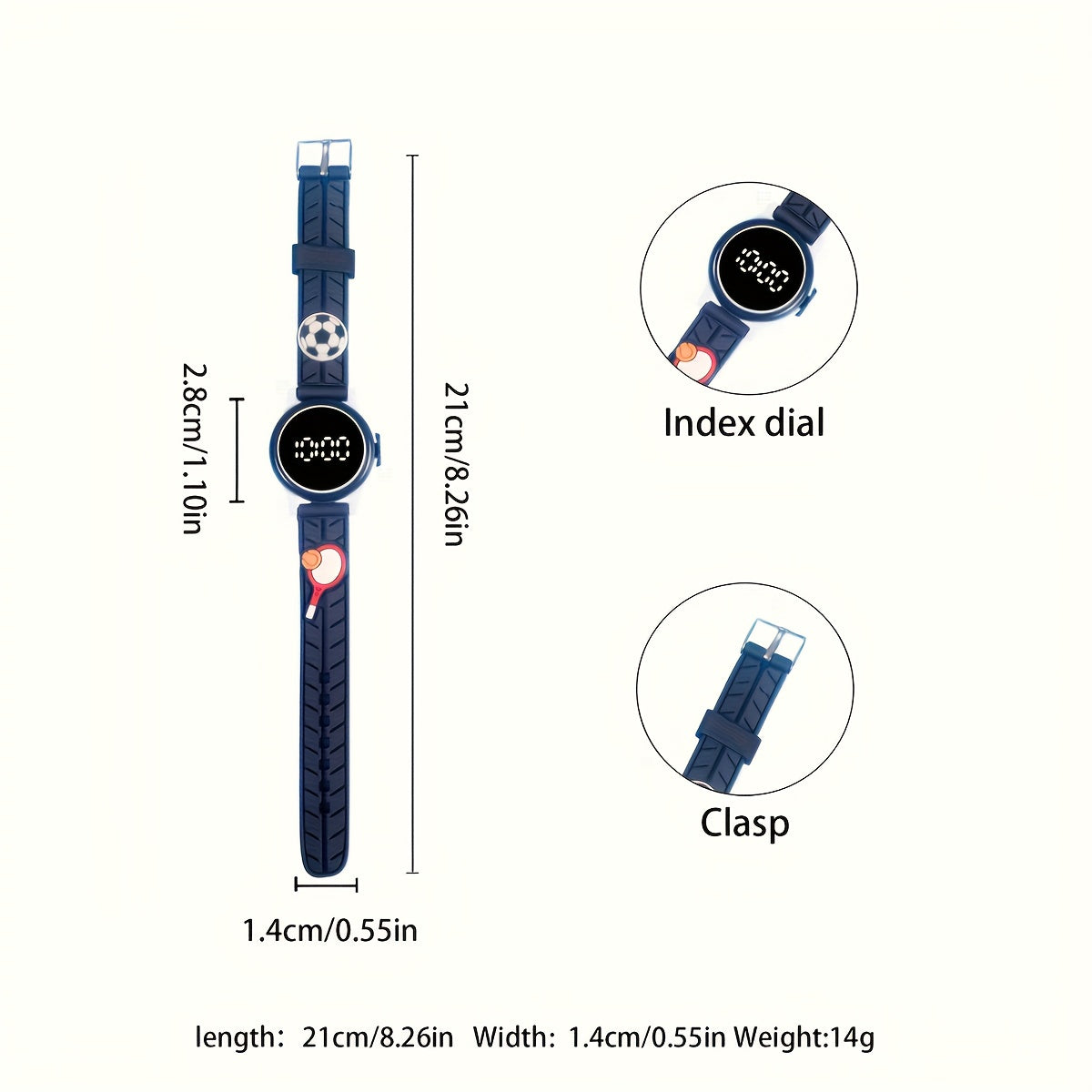 Sports Tennis LED Digital Watch for Men Students