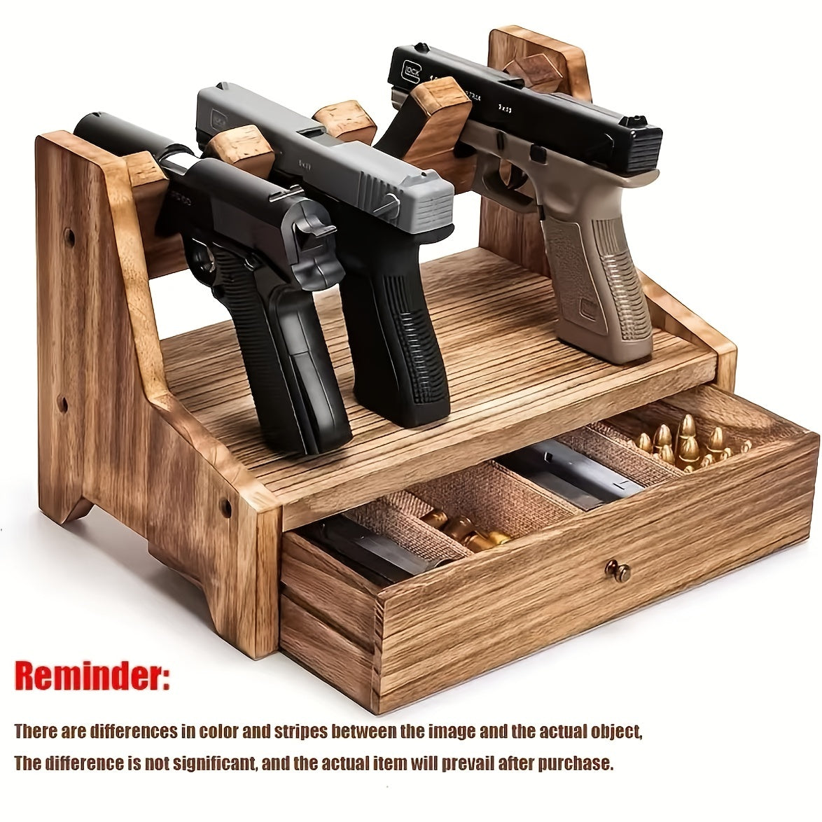 Solid Wood Rack Organizer with Drawer, Heavy Duty Holder