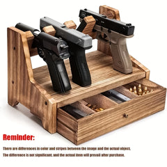 Solid Wood Rack Organizer with Drawer, Heavy Duty Holder