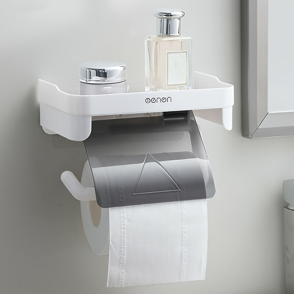 Toilet Paper Holder Wall Mounted Waterproof Shelf