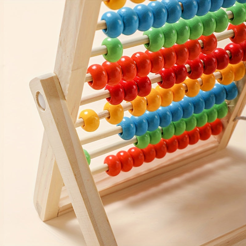 Colorful Math Learning Abacus Educational Counting Toy 10 Row Wooden Bead