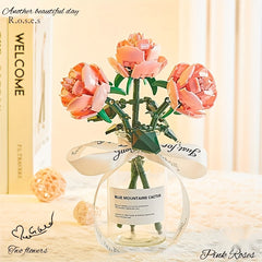 Building Block Flower Assembly Rose Gift DIY Eternal Flower