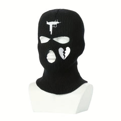 Embroidered Knitted Ski Mask Balaclava Hat
