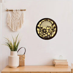 Children's Room Decoration Wall Clock LED Creative Lamp Retro Wooden Sign