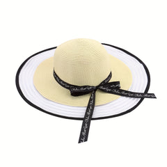 Foldable Sun Protection Hat with Mesh Edge Ribbon