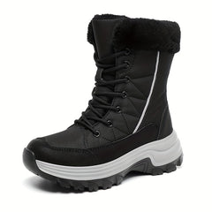 Women's Snow Boots Lace Up Platform Warm Walking Shoes