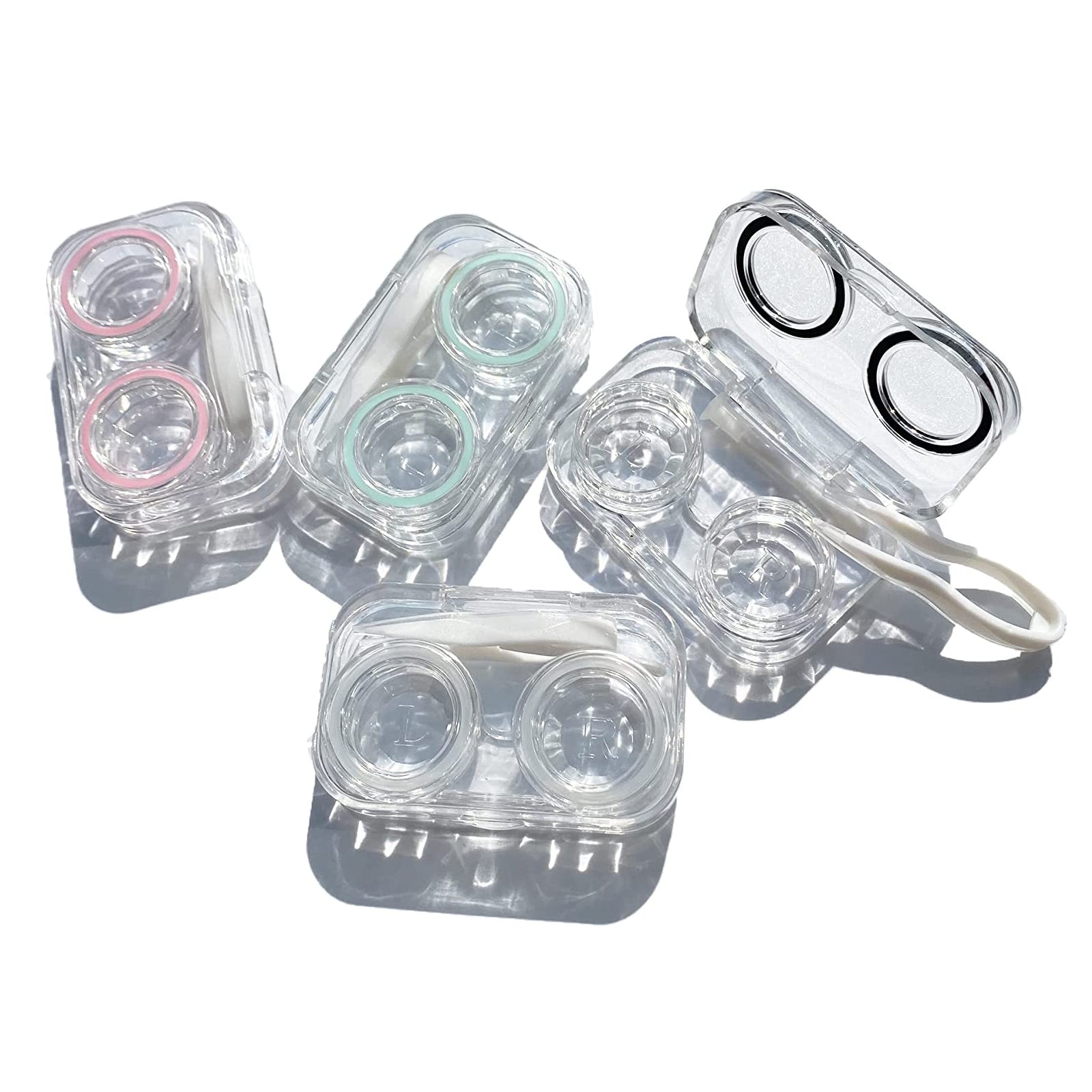 Clear Plastic Mini Lens Case for Contact Lenses
