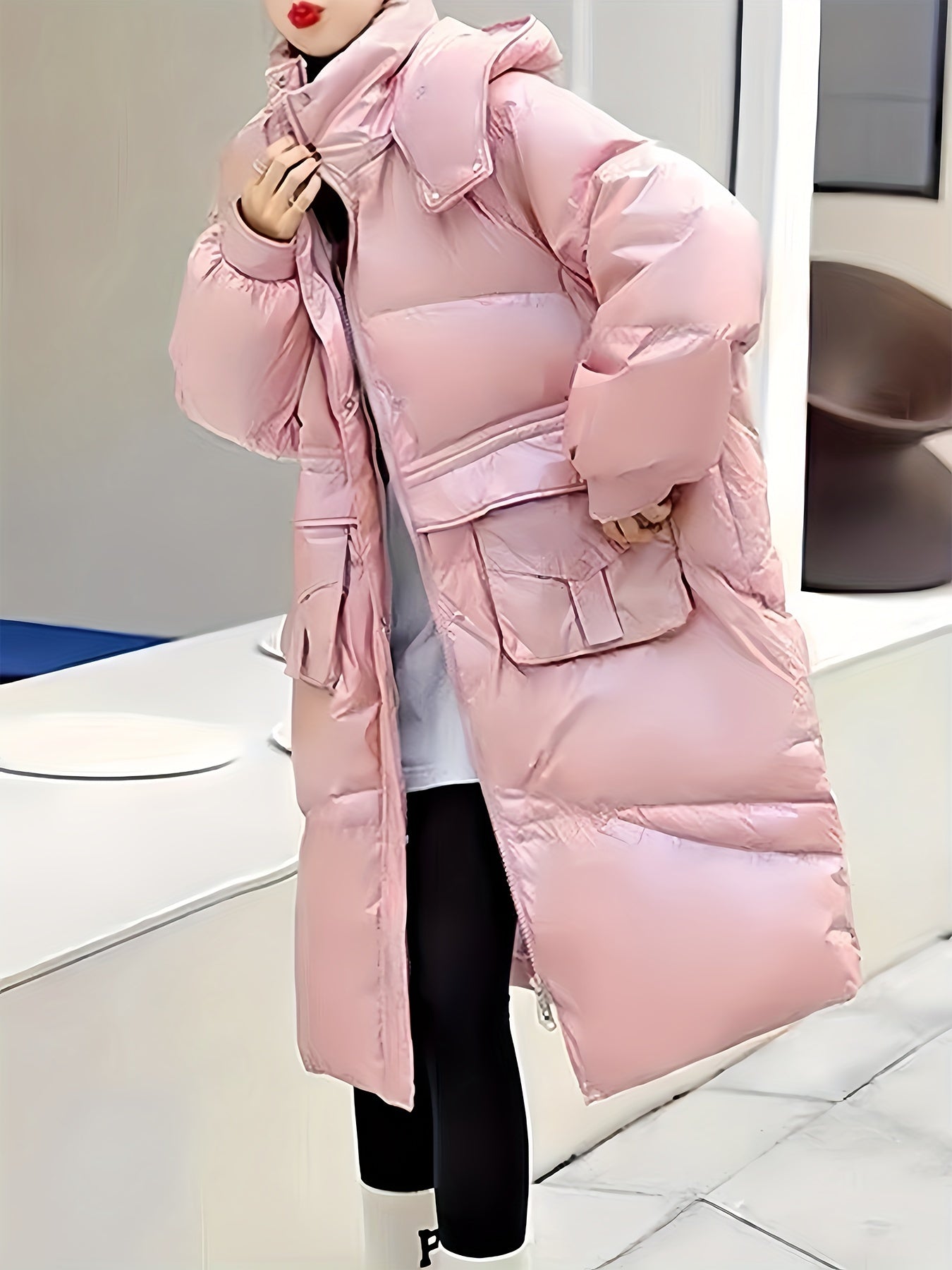 Women's Long Puffer Coat Winter Hooded Jacket