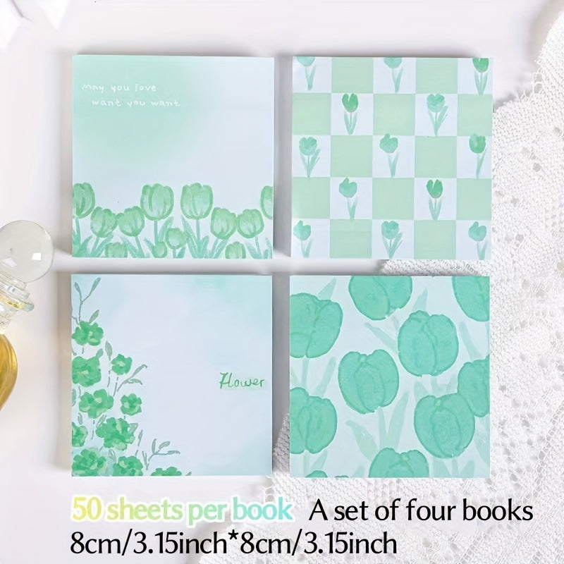 Rose Tulip Convenience Sticker Set of 4 Memo Books