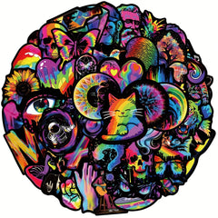 50pcs Cartoon Rainbow Doodle Stickers for DIY Teens and Adults