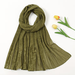 Soft Embossed Striped Scarf Sun Protection Skin Friendly