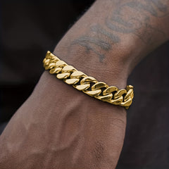 Stainless Steel Cuban Chain Bracelet Men's Hip hop High Street Accessories