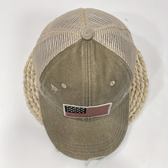 Embroidered American Flag Denim Baseball Cap