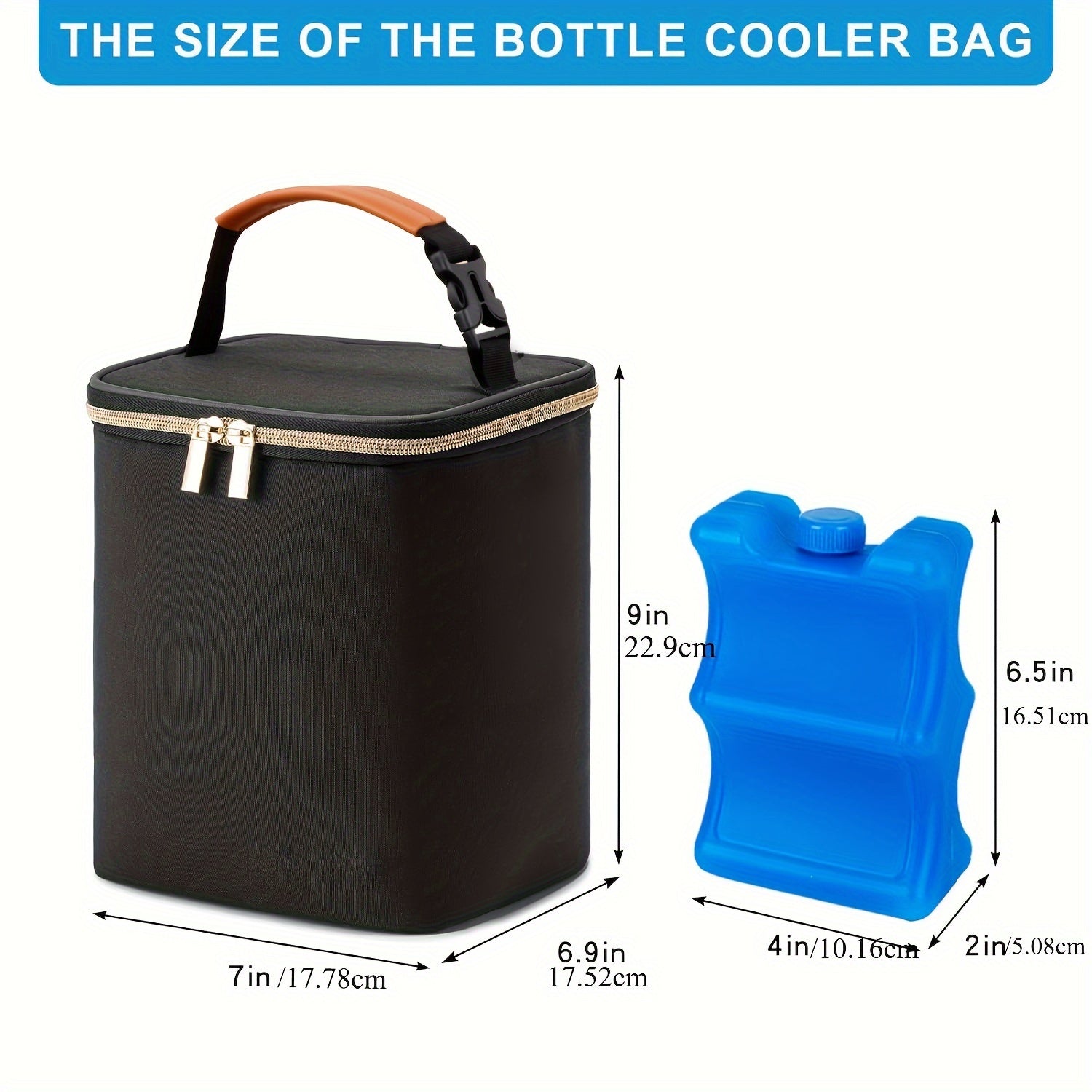 Insulated Breastmilk Cooler Bag Holds 4 Bottles Up to 9oz