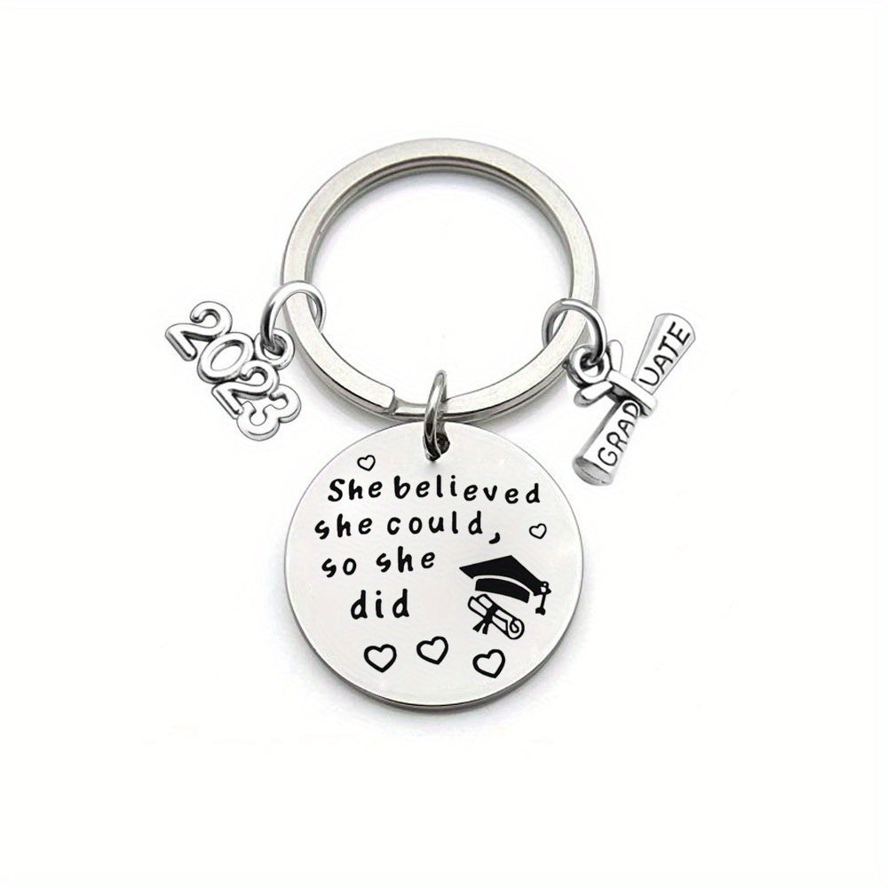 Graduation Season Stainless Steel Keychain For Boys And Girls