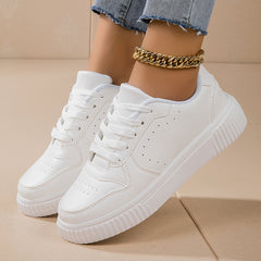 Women's Breathable Skate Shoes Casual Lace Up Flat Shoes Non slip Sports Shoes