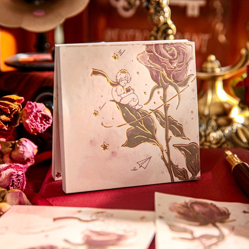 90pcs Gilded Three Pack Sticky Notes Rose Metaphor Series
