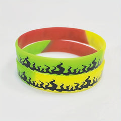 3Pcs Printed Flame Silicone Bracelet Music Party Gift