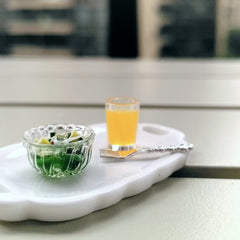 Dollhouse Mini Salad Set Resin Alloy Material Decoration for Kitchen