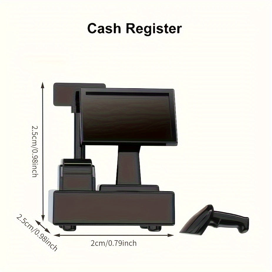 2pcs Dollhouse Mini Corner Bar and Micro Cash Register Plastic Material
