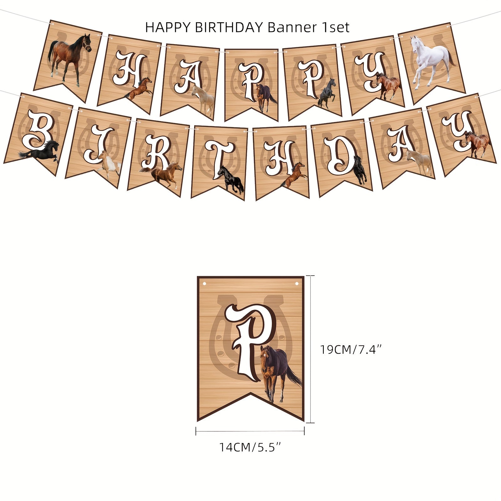 Horse Birthday Party Decoration Set with Balloons, Centerpieces & Tablecloth