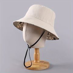 Flower Print Reversible Bucket Hat Lightweight Sunshade Fisherman
