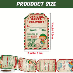 200 Christmas Holiday Gift Series Stickers Roll - Self Adhesive Labels