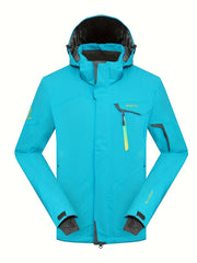 Men's Thermal Fleece Skiing Hooded Jacket Windproof Waterproof Windbreaker