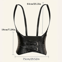 Y2K PU Leather Harness Belt Sexy Tunic Adjustable Body Waistband Women Corset