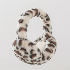 Leopard Print Earmuffs Soft Warm Polyester Brown