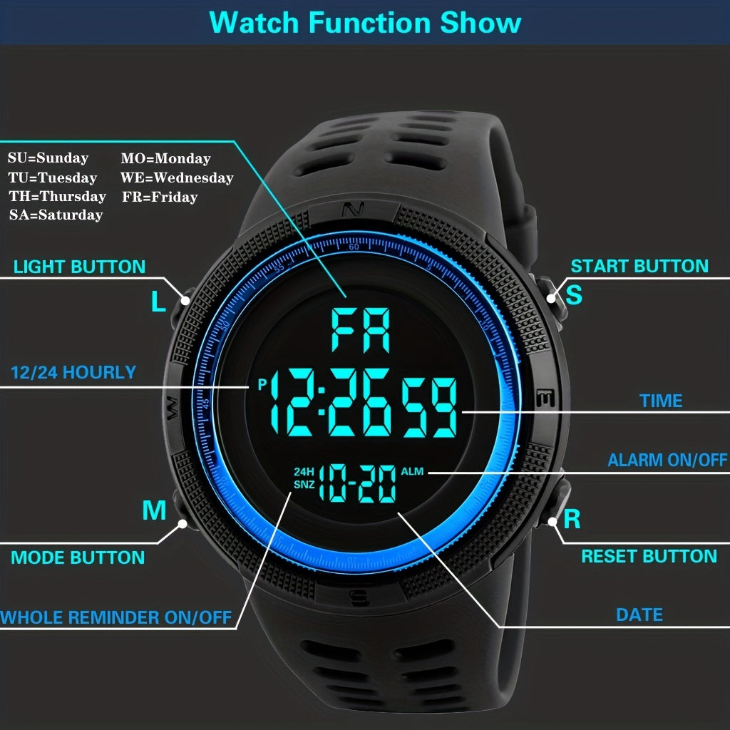 Outdoor Men's Electronic Watch Sports Multifunctional Watch