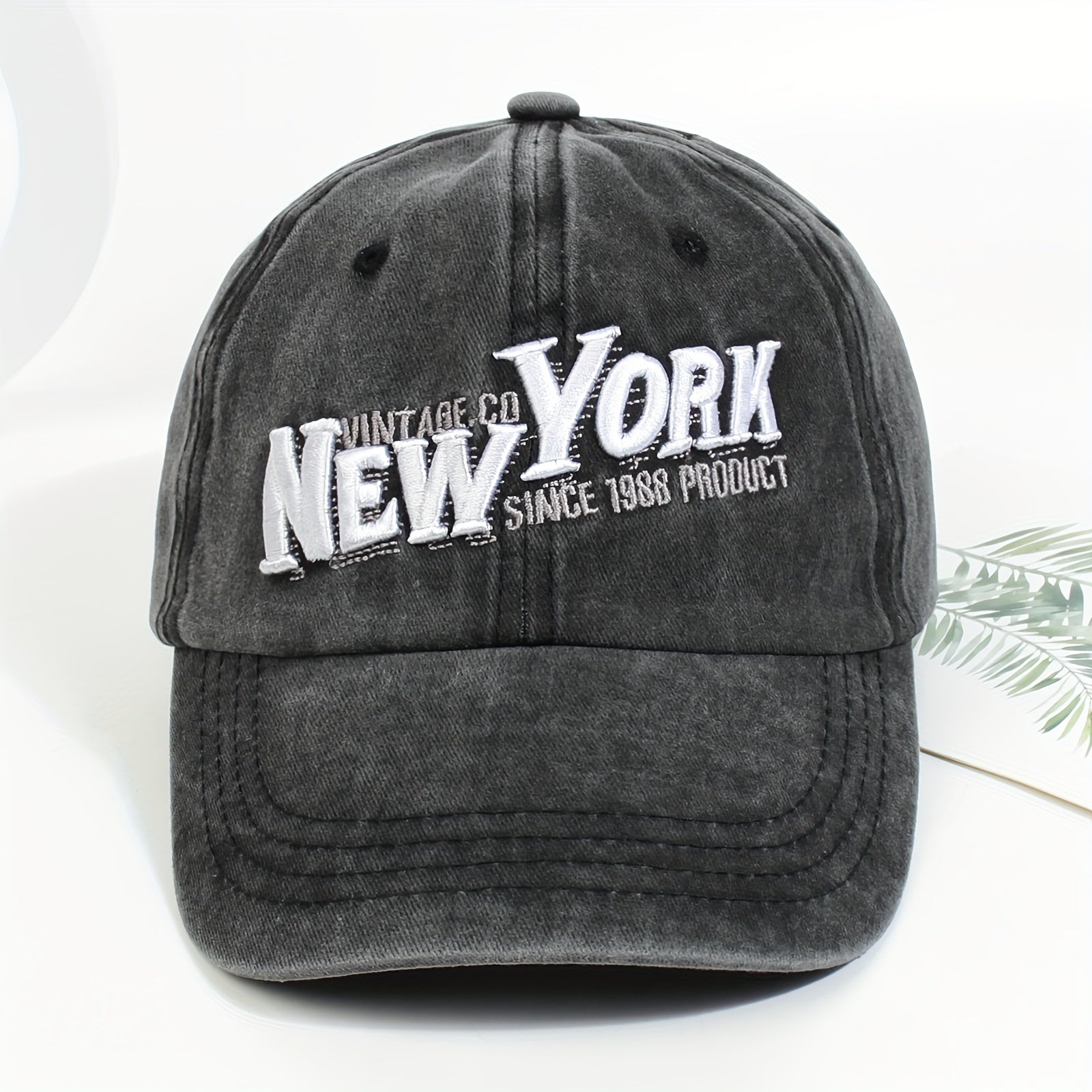 YORK Embroidery Baseball Cap Vintage Washed Distressed Cot...