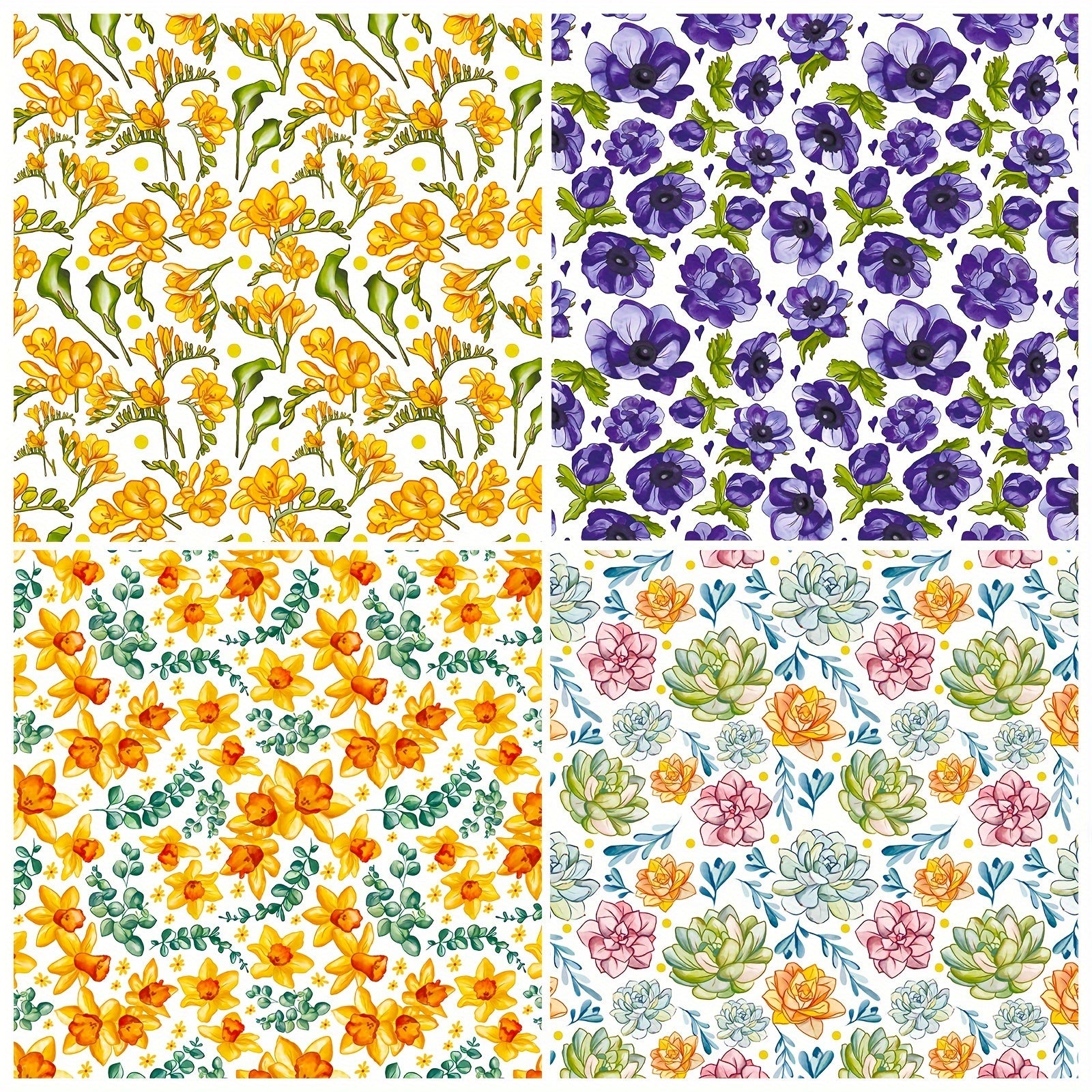 12pcs Flower Series Brochure Material Paper for DIY Photo Album Scrapbook