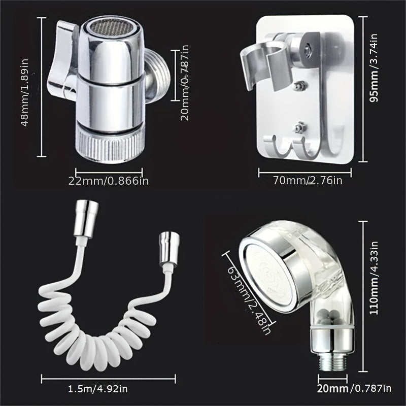 Adjustable Sink Faucet Spray Nozzle w/ Shower Head & Splitter