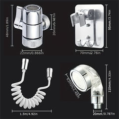 Adjustable Sink Faucet Spray Nozzle w/ Shower Head & Splitter