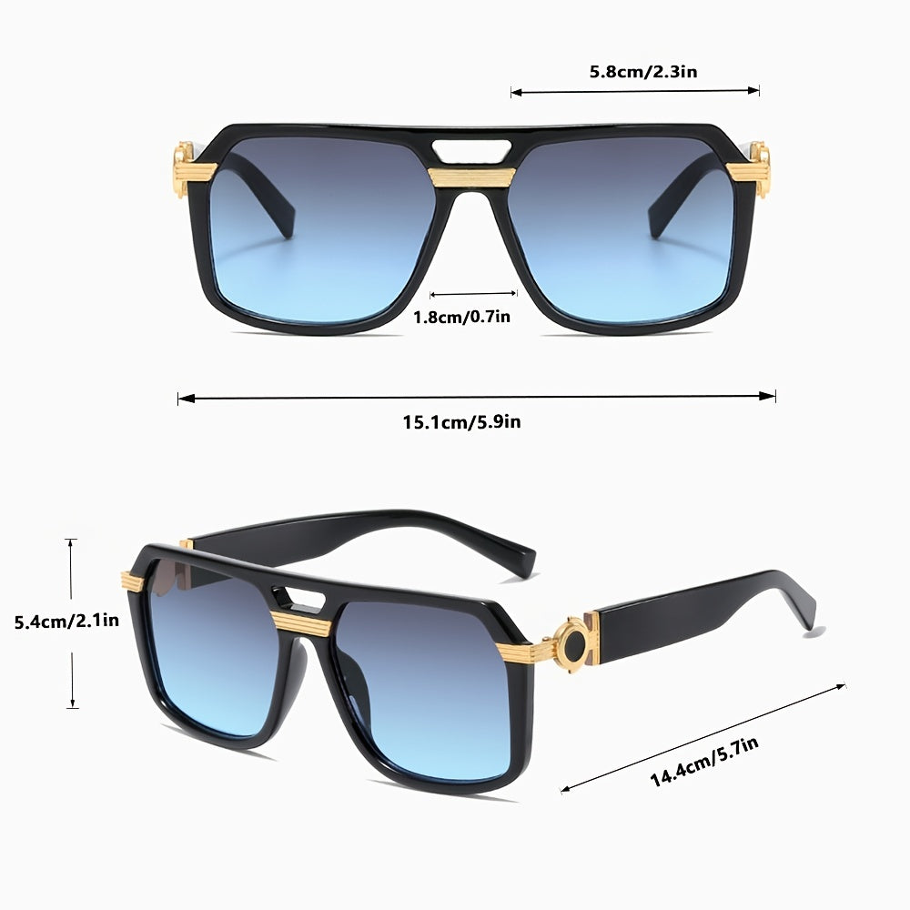 Rectangular Oversized Sunglasses Retro Party Shades