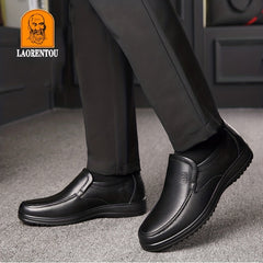 LAORENTOU Men's Leather Loafer Shoes Lightweight Non Slip Casual