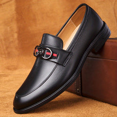 LAORENTOU Men's Leather Horsebit Loafer Shoes Lightweight Non Slip Driving Shoes