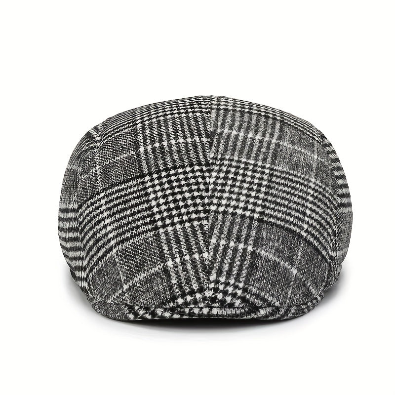 Retro Plaid Warm Cap for Men and Women