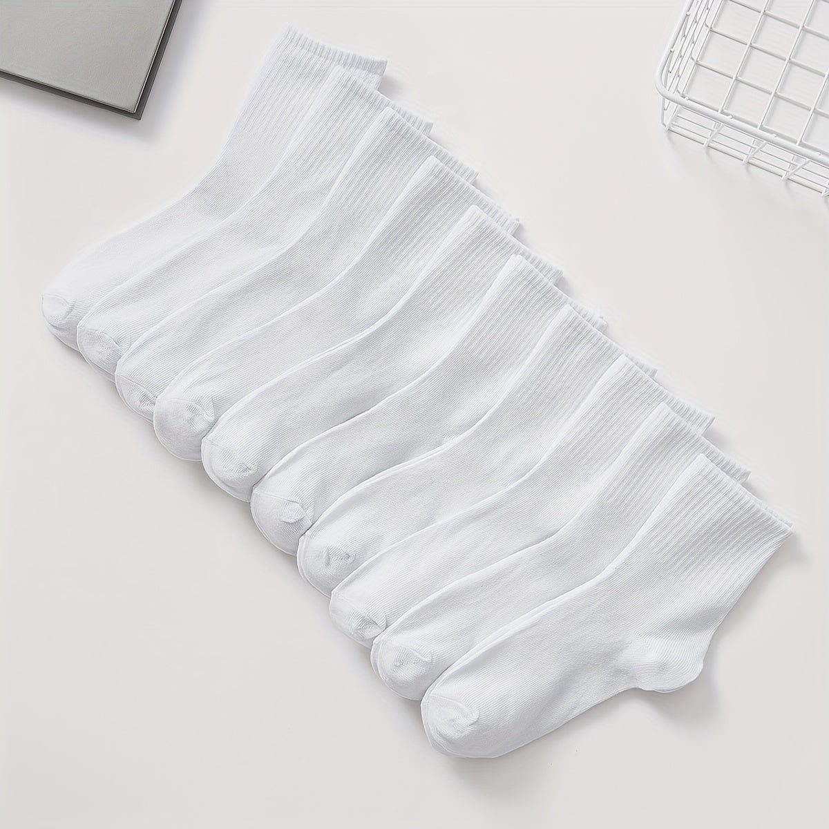 10 Pairs Soft Mid Tube Socks Women's Stockings & Hosiery