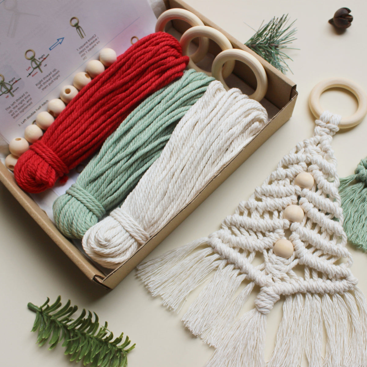 Macrame Christmas Tree DIY Kit - Gift Craft Kit for Family and Friends