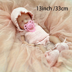 12 Inch Silicone Female Doll in Pink Sweater Complete Accessories