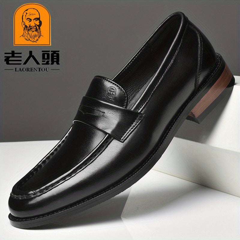 LAORENTOU Men's Leather Dress Shoes Lightweight Formal Shoes For Wedding